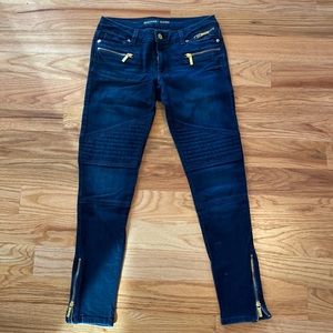 Michael Kors Blue Denim Jeans. Gold Zippers. Size 2.